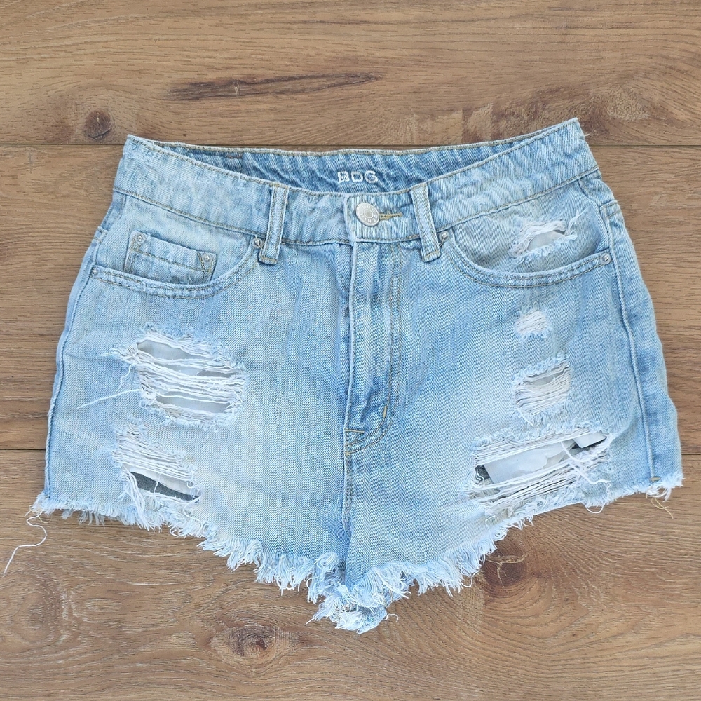 BDG Light Blue Ripped Jean Shorts
